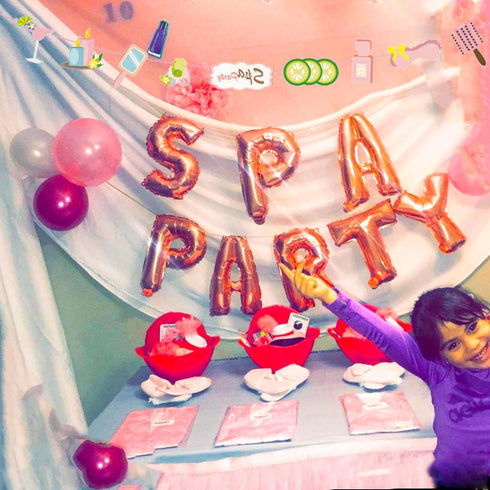LaVenty 13 PCS SPA PARTY Balloons, Spa Party Banner for Spa Theme Birthday Salon Makeup Party Decoration
