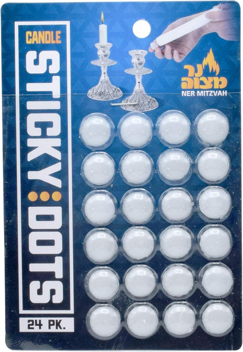 Ner Mitzvah Candle Sticky Dots - 48 Candle Wax Dots, Candle Accessories