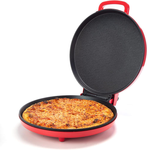 Zenith Versa Grill Non-Stick Pizza Maker Machine - Electric Indoor Grill, Calzone Maker, Red
