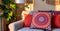 24" 24" INDIAN CRAFT CASTLE Red Peacock Mandala Barmeri Large Floor Pillow Cover Cushion Meditation Seating Ottoman