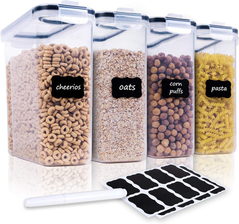 FOOYOO Cereal Containers Storage Set - 4 Piece Airtight Large Food Storage Containers(135.2oz),