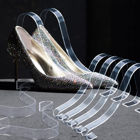 TXIN 10 Pcs/5 Pairs Acrylic Clear Sandal Shoes Display Stand Inserts, Shoe Support for Women's Shoes