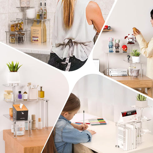 Countertop 11.8x11.8x12.4 Inch, 3 Countertop, Sezanrpt Clear Corner Organizer Shelf Tier Acrylic Bathroom Organizer