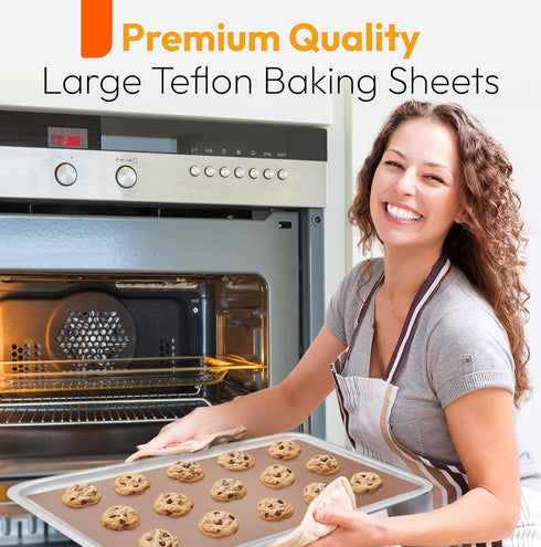 Teflon Sheets for Heat Press and Baking - Reusable PTFE Oven Liners, Premium Teflon Sheet for Baking - Heat Resistant Teflon Sheet - Food Safe, BPA & PFOA Free - Large 16" x 20” (3-Pack) by ThreadNanny