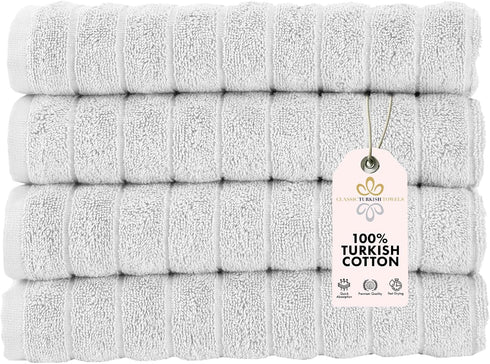 Classic Turkish Towels CTT Luxury Hand Towels for Bathroom Set of 4,