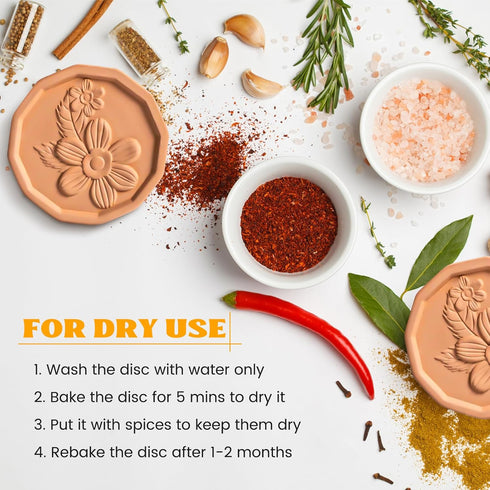 YUMBAN Brown Sugar Keeper Saver, Terracotta Brown Sugar Softener to Maintain Food Moisture or Dry in Container