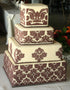 Designer Stencils C405 Damask Cake Tier, 5 Cake Stencil, Beige/semi-transparent, 3.1" x 13.5"
