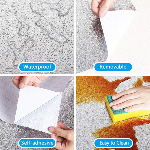 VEELIKE 15.7''x236'' Kitchen Backsplash Wallpaper, Peel and Stick Aluminum Foil Contact Paper for Countertop Drawer