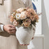 7.36 Inch,Pottery Enra White Ceramic Vase Decorative Vase for Home Dcor, Farmhouse Rustic Vase for Dining Table, Living