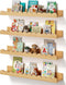 Scalloped Baby Book Shelf,Floating Shelves for Wall Set of 4 Natural Solid