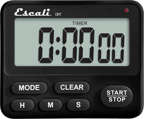 Escali Extra Loud Display Digital Kitchen Timer with Clock Mode, Magnetic Back, Recall Timer