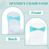 Pack 10 VDS of PCS | Aqua Blue| Spandex Chair Sashes Bows Without Buckle | Stretch Elastic Banquet Universal Folding