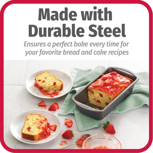 8" x 4" Nonstick Steel Bread Loaf Pan, Multipurpose Nonstick Baking Pan, Gray by GoodCook