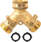 Xiny Tool Hose Splitter, Heavy Duty 2 Way Garden Hose Y Splitter with 2 Valves and Rubber Washers
