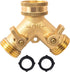 Xiny Tool Hose Splitter, Heavy Duty 2 Way Garden Hose Y Splitter with 2 Valves and Rubber Washers