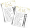 Black and Gold Bridal Shower Games - 25 Cards for He Said She Said, Guess Who Wedding Activity