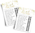 Black and Gold Bridal Shower Games - 25 Cards for He Said She Said, Guess Who Wedding Activity