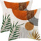 Boho Mid Century Pillow Covers 18x18 Set of 2, Orange Gold Geometric Aesthetic Cushion Cover for Living Room Decor