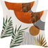 Boho Mid Century Pillow Covers 18x18 Set of 2, Orange Gold Geometric Aesthetic Cushion Cover for Living Room Decor