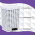Superio Wicker Trash Can, 3.1 Gallons, White