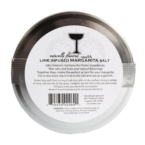 Rimmerz 4 oz rokz Lime Margarita Salt Natural Margarita Salt for Cocktails & Mocktails Premium Lime Cocktail Rim Salt