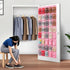 Hualleko 40-Pocket Over the Door Shoe Organizer - Large Mesh Pocket Hanging Shoe Organizer,Behind the Door Shoes