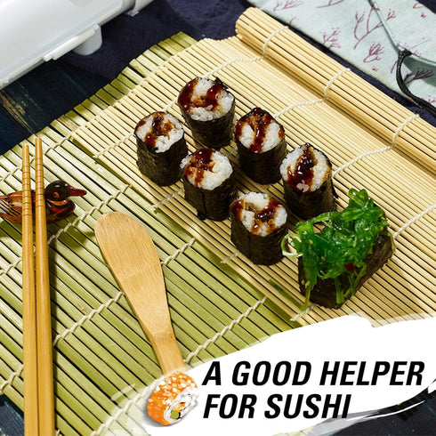 ISSEVE Sushi Making Kit, Sushi Bazooka Maker with Bamboo Mats, Chopsticks, Paddle, Spreader, Knife, DIY Roller Machine