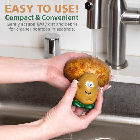 Joie Spud Dude Potato Brush - Vegetable and Fruit Scrubber, Cute Kitchen Gadget