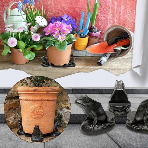 DecoVista 3Pcs Frog Resin Pot Decorative Feet, Plant Pot Support Feet for Outdoor, Animals Statue Pot Base Planter