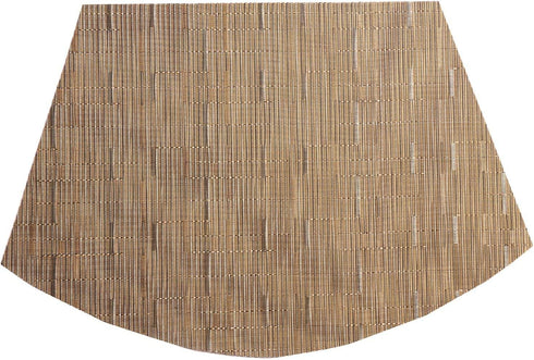 SHACOS Round Table Placemats Set of 4 - Wedge Shape Woven Vinyl Place Mats, Heat Resistant, Tan