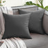 Outdoor Waterproof Throw Pillow Covers 18x18, Set of 2 Decorative Dark Gray Cushion Cases for Patio Furniture Decor