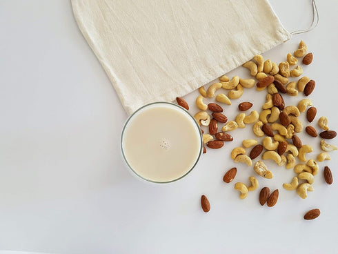 Pinyon Products 100% Organic Reusable Nut Milk Bag for straining almonds, cashews, oats, rice, hemp seeds and more