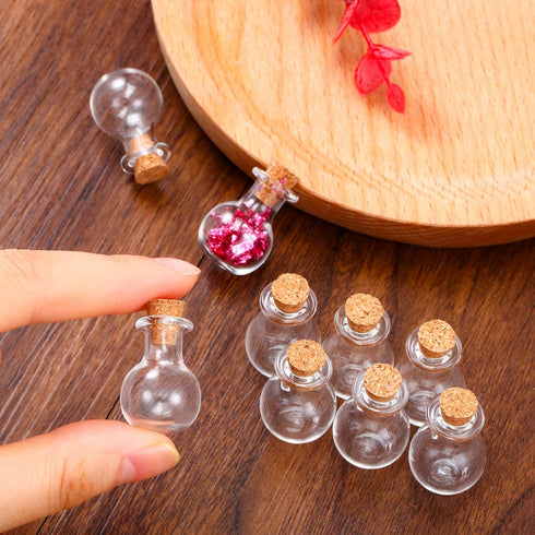Patelai 50 Pcs Mini Glass Bottles Jars - Tiny Cork Stoppers for DIY Decor, Wishing Message Jars for Parties