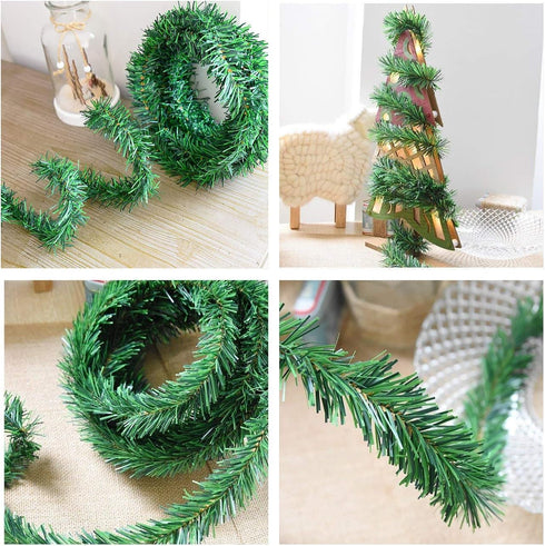 4 Strands Christmas Garland, 80 Feet Artificial Pine Garland for Holiday Wedding Party Decoration, Indoor/Outdoor