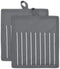 Professional Chef Stripe Kitchen Potholders, Commercial Grade, Gray