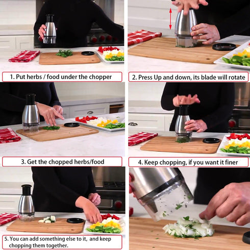 Best Utensils Premium Stainless Steel Chopper and Dicer - Chop Veggies, Herbs, and Nuts with Ease - Black