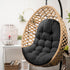 MQK Thick Egg Chair Cushion Replacement, Button Tufted Outdoor Swing Chair Cushion with High Elasticity PP Cotton