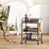 3-Tier 3 TOOLF Metal Rolling Cart, Mesh Wire Easy Assemble Utility Cart, Storage Trolley on Wheels with Hooks