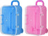 AUEAR 2 Pack Mini Suitcase Boxes, Plastic Candy Small Reception Gift Travel Case for Wedding Party Decoration (Pink &