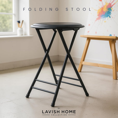 225lb Counter (24-Inch, Lavish Home Backless Folding Stool with Capacity for Kitchen or Rec Room - Portable Indoor Bar