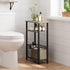 MMEOLUOOK 3 MLBZ22Q Narrow Side Table with Storage Basket Skinny End Tables for Smalls Spaces Tier Sofa Table Small