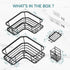 4-Pack, Veken Corner Shower Caddy Advanced Rustproof Design, No Drilling Adhesive Shelves, Rack with Soap Holder, Large