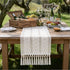 Summer 12x90 inch Socomi Boho Table Runner Macrame Farmhouse Woven Cotton Linen Rustic Coffee Table Runner with Tassels