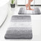 OLANLY Luxury Bathroom Rug Set, 2 Piece Soft Absorbent Microfiber Bath Mats, Non-Slip Striped Bath Carpet
