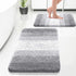 OLANLY Luxury Bathroom Rug Set, 2 Piece Soft Absorbent Microfiber Bath Mats, Non-Slip Striped Bath Carpet