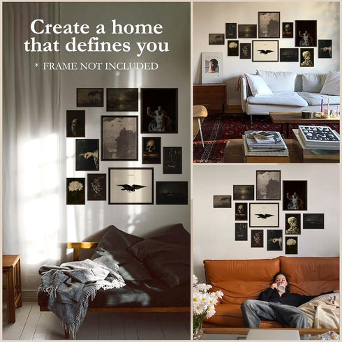 Dark Academia Room Decor, 97 Decor Gothic Home Decor, Moody Halloween Aesthetic Pictures, Creepy Posters for Bedroom
