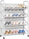 4 Tier Shoe Rack for Closet Mesh Fabric Metal Shoe Racks, Small