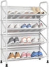 4 Tier Shoe Rack for Closet Mesh Fabric Metal Shoe Racks, Small