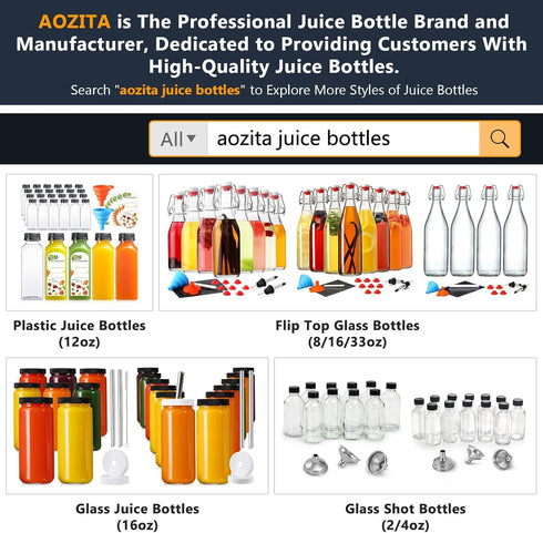 24 PACK, 12 OZ 24 2 Reusable Plastic Juice Bottles with Caps, Plus Labels & Silicone Funnels - Clear Juicing Bottles