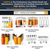 24 PACK, 12 OZ 24 2 Reusable Plastic Juice Bottles with Caps, Plus Labels & Silicone Funnels - Clear Juicing Bottles
